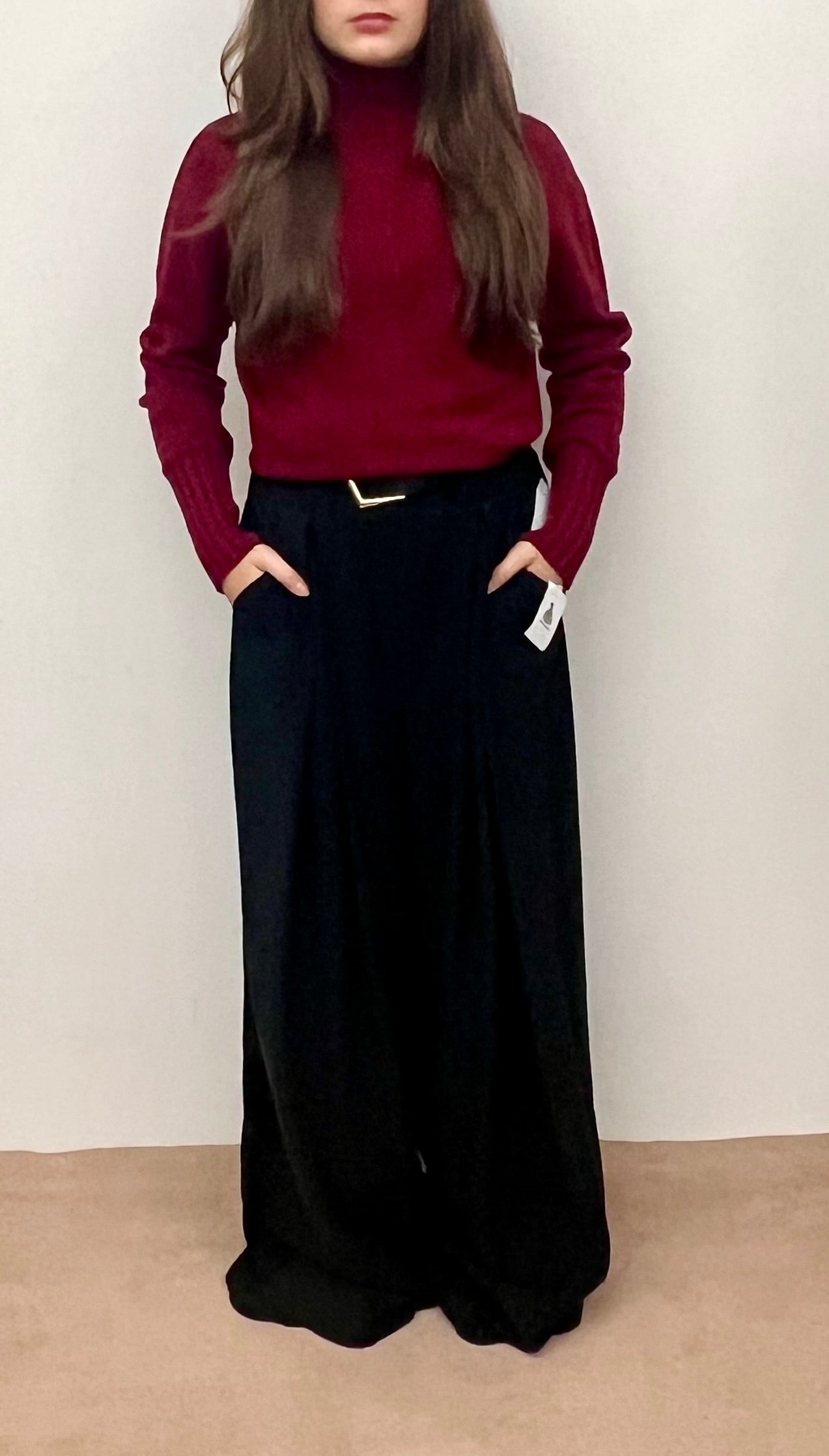 Pantalone nero palazzo