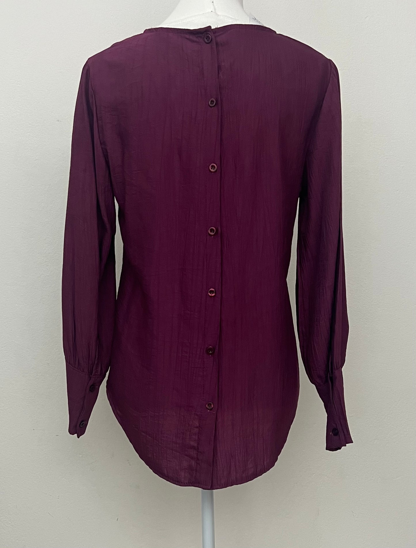 Camicia bordeaux bottoni sul retro