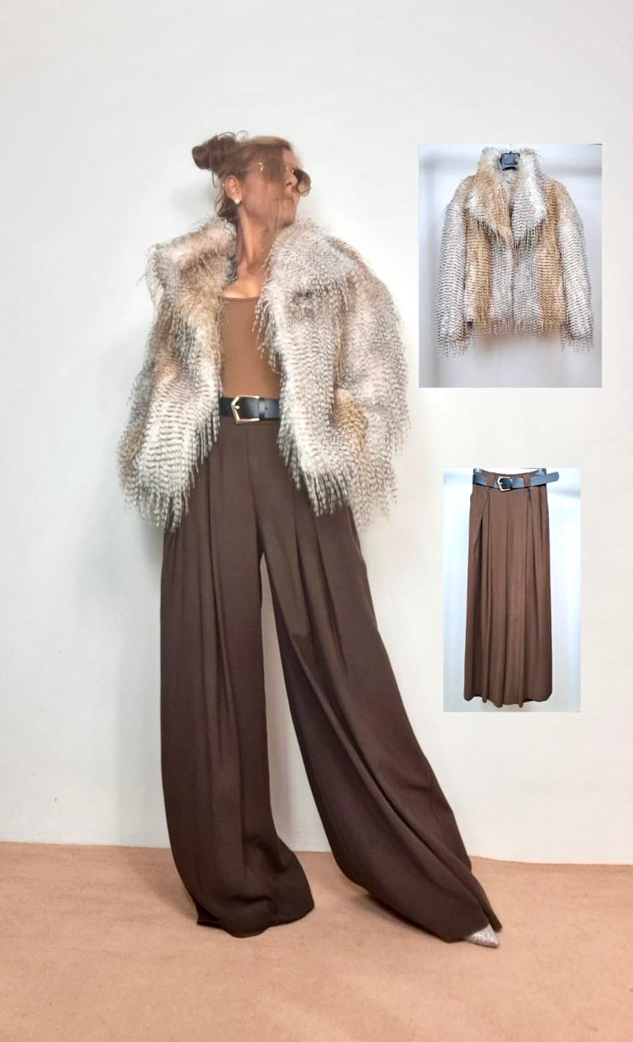 Pantalone palazzo marrone