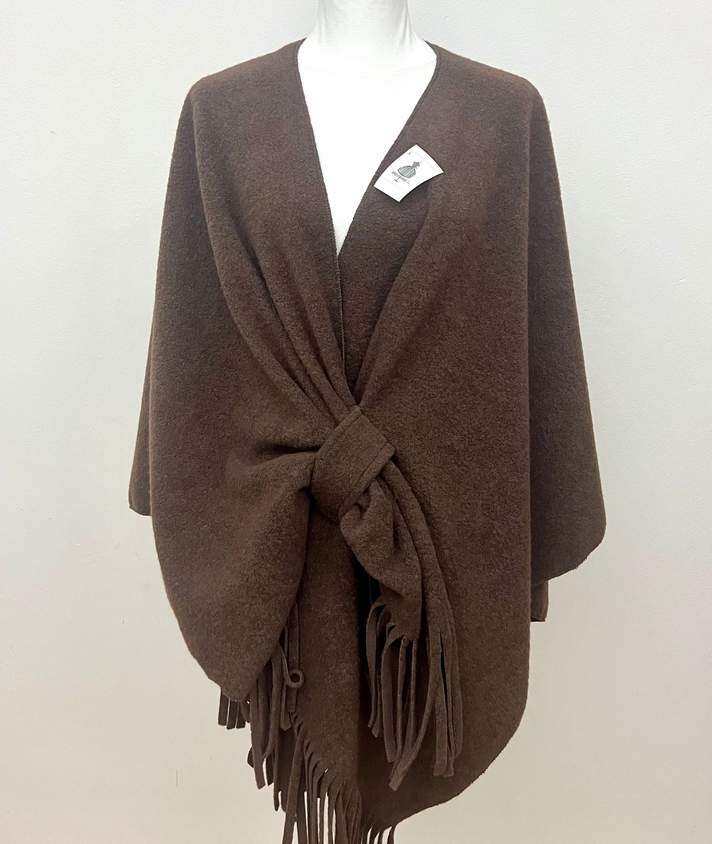 Mantella marrone con asola one size