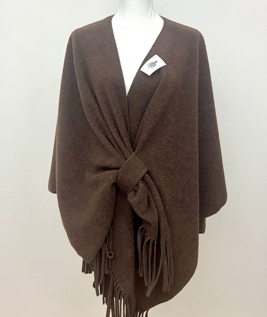 Mantella marrone con asola one size