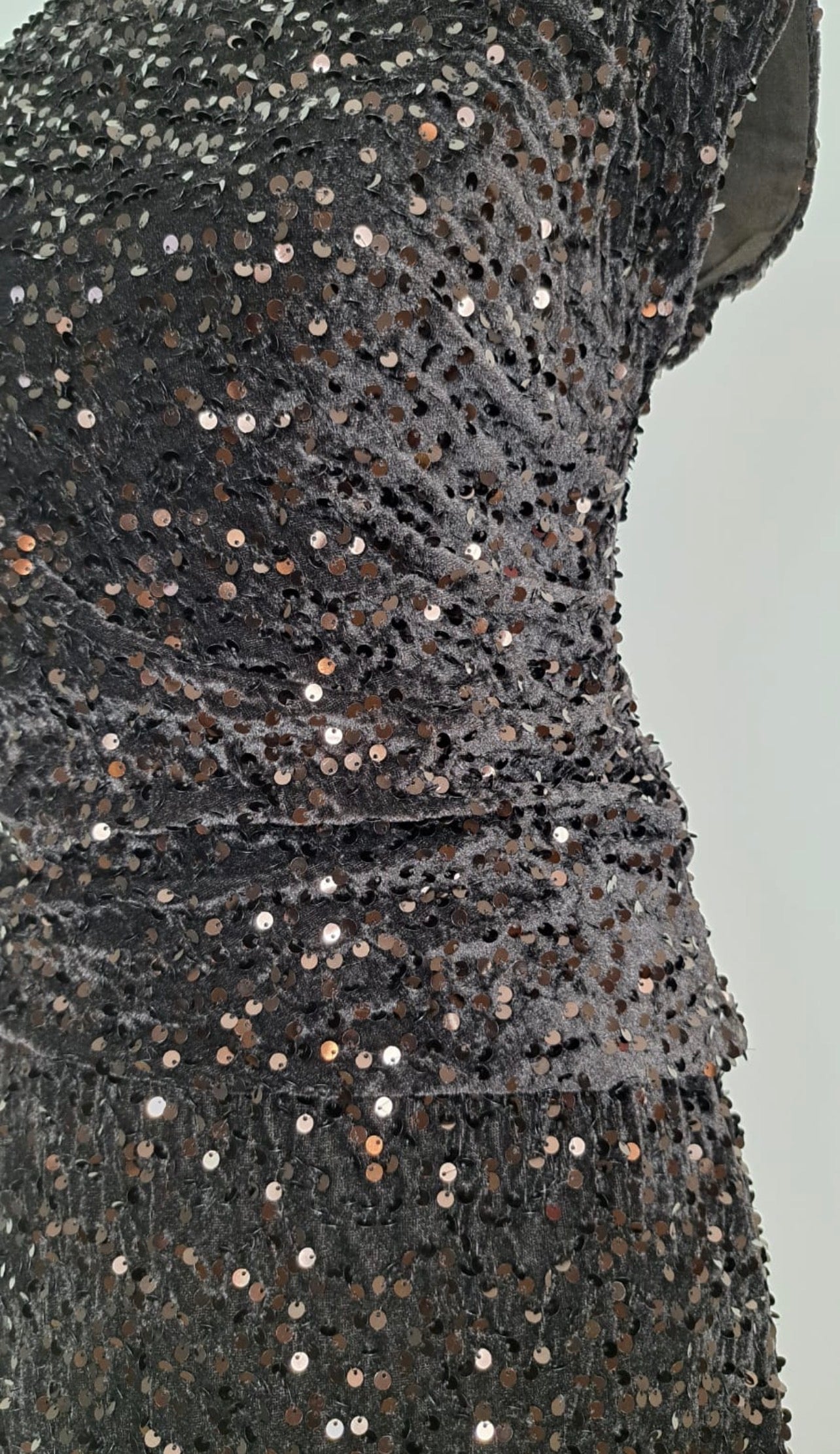 Completo maglia e gonna velluto e paillettes one size